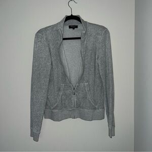 Juicy Couture Light Gray Zip-Up Velour Jacket